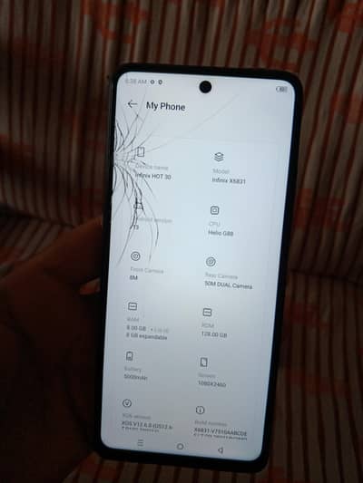 Infinix hot 30 8/128 only set  crack seald all orignal