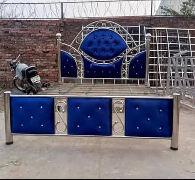 stainless steel Bed|Steel Double Bed|bed set|iron bed|03092056793