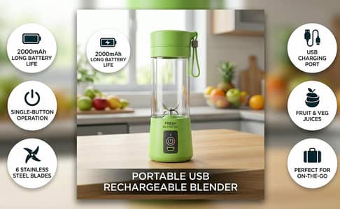 Rechargeable juicer (380ml)|210w powerful blender|cash on delivery 