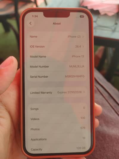 iphone 13 jv 10/10 (7 month warranty)