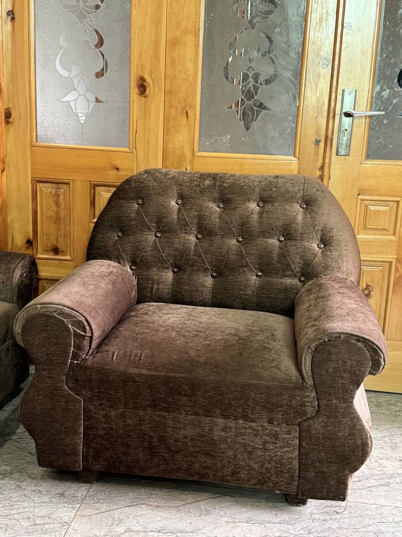 BROWN SOFA-SET 3