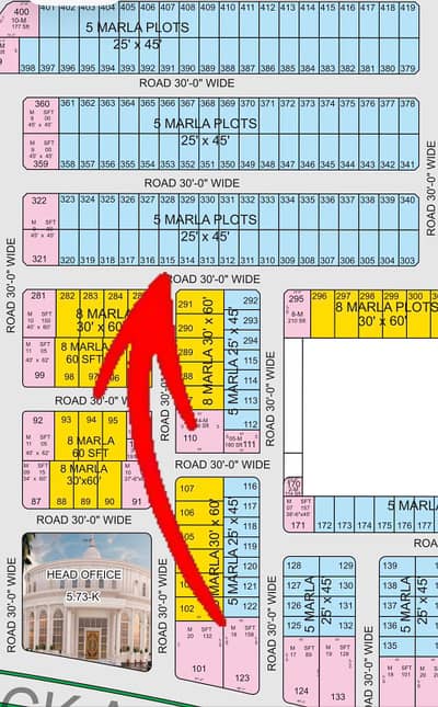 Plot No. 312 in A Block Residencial available for sale 5 Marla