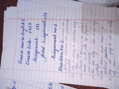Hand Writing Assignment Work Available For Male And Female