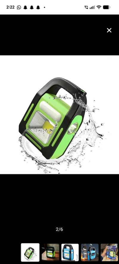 Bolt Emergency Rechargeable LED Light With Solar panel USB