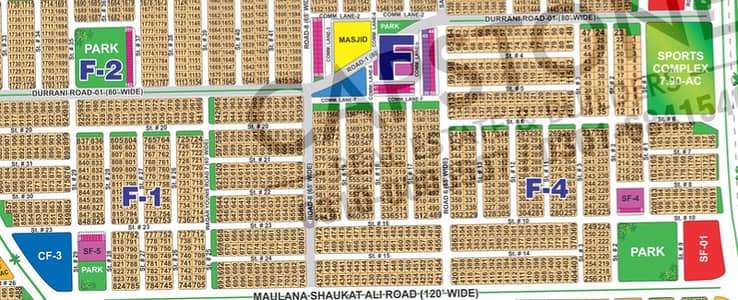 Prime 1 Kanal Plot in F Sector Near Park, Masjid & Main Road DHA Multan