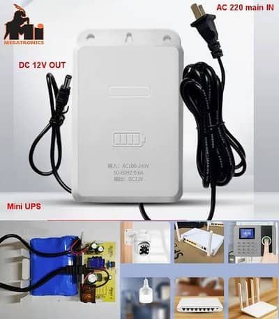 Mini UPS Battery Backup 12V 2A Power Supply for wifi router