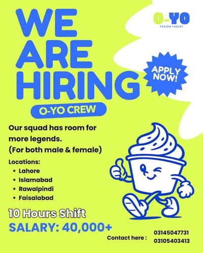 Job opportunity in O-YO