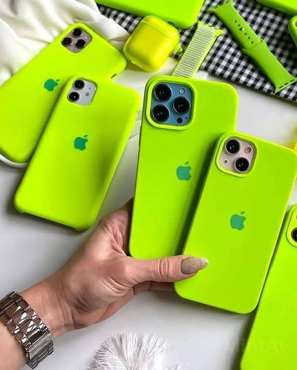 Neon Silicone Case for iPhone Models 7 to 15