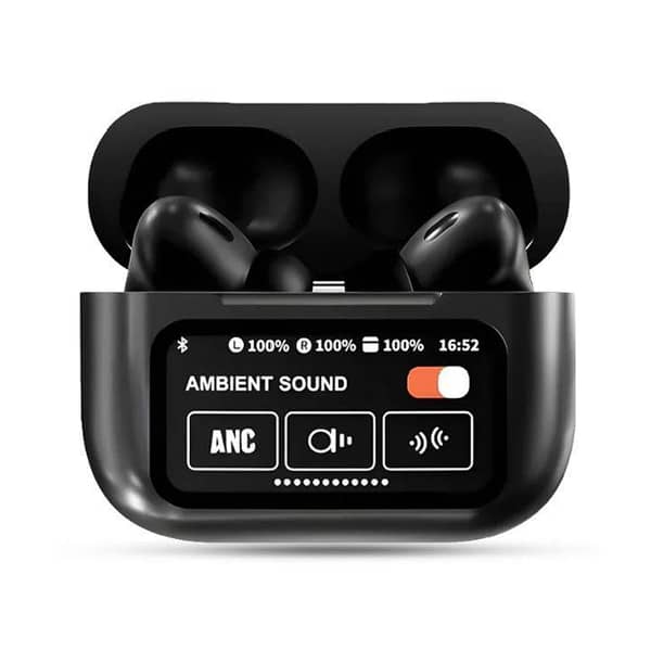 Airpods Pro A9 ANC/ENC Noise Reduction Wireless Earbuds with Touch Control, 5.4 Version, 15m BT Range, 30mAh Buds, 500mAh Case, Android & iPhone Compatible