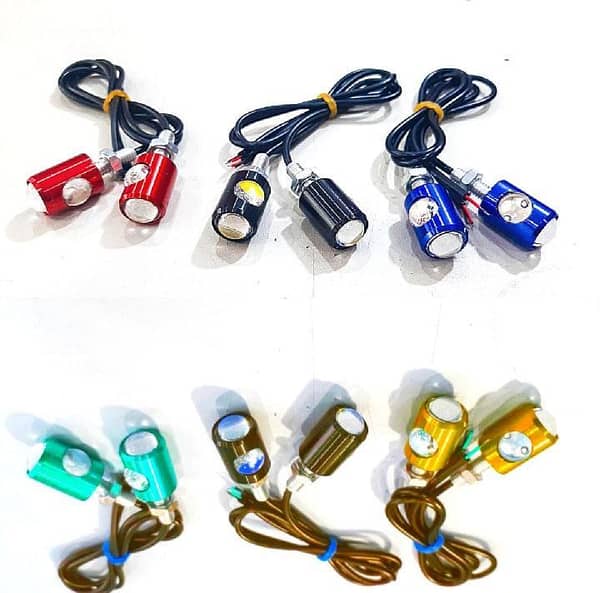 Mini Fancy Motor Indicator: 2-Piece LED Indicators for Bikes and Number Plate Screws