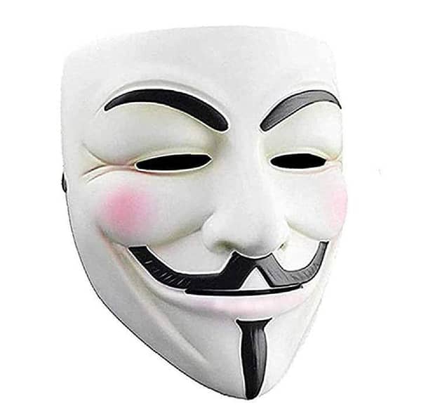 Anonymous V Mask - Halloween Masquerade Horror Mask for Adults, Male Ghost Dancer Character Vendetta