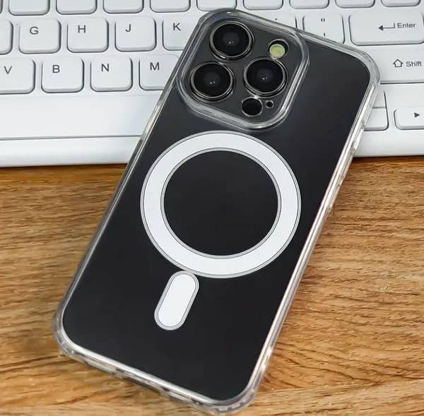 iPhone 14 MagSafe Case Max – Magnetic Clear TPU Protective Case (Transparent)