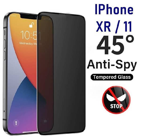 Apple iPhone 11/XR 45 Degree HD Tempered Glass Privacy Screen Protector - Black