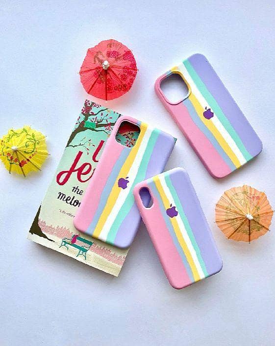 Official Silicone iPhone Rainbow Case for Models 7/8 to 15 Pro Max