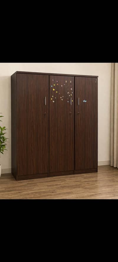 wooden 3 door wardrobe spacious and buraable