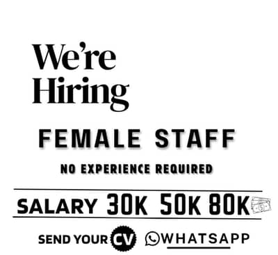 We are hiring female staff for marketing office base job