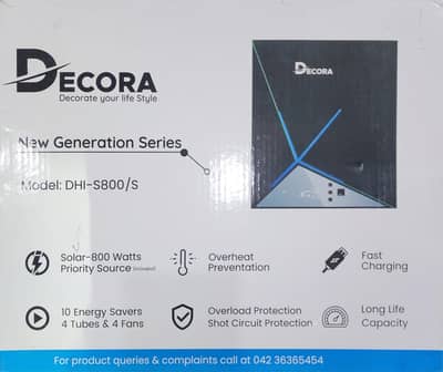 Decora Home Inverter – UPS DHI-S800/S (800W Solar Single Battery)