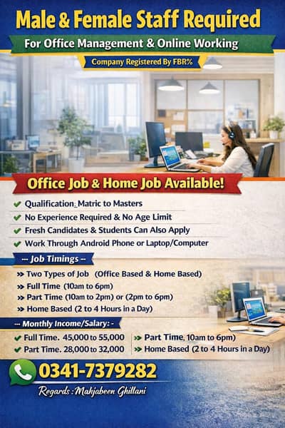 full time part time home based office based