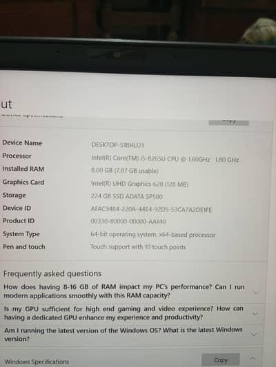 Export Quality i5 (8th gen) Laptop (condition new)