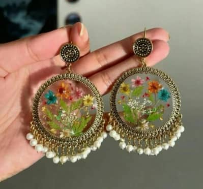 BEAUTIFUL RESIN WORK EARINGS AVAILABLE