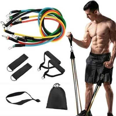 Latex Resistance Bands 11Pcs Multicolor Home Gym Workout