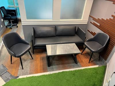 Premium Executive Office Furniture Set – Table, Sofas & Coffee Chairs