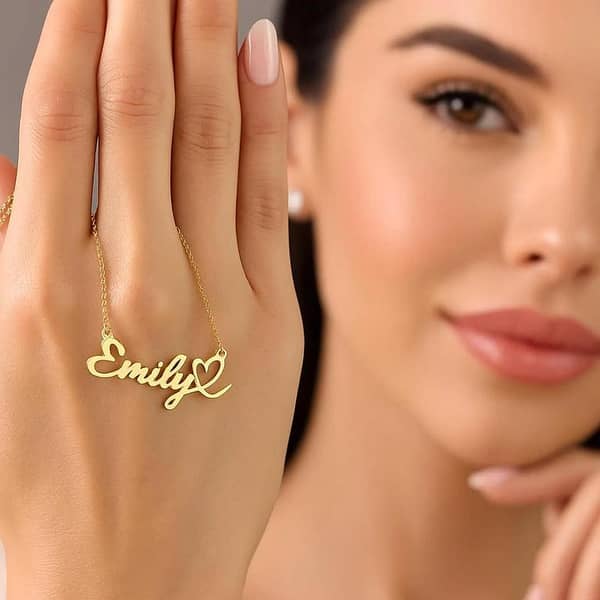 Custom Name Necklace Gold – Personalized Name Pendant