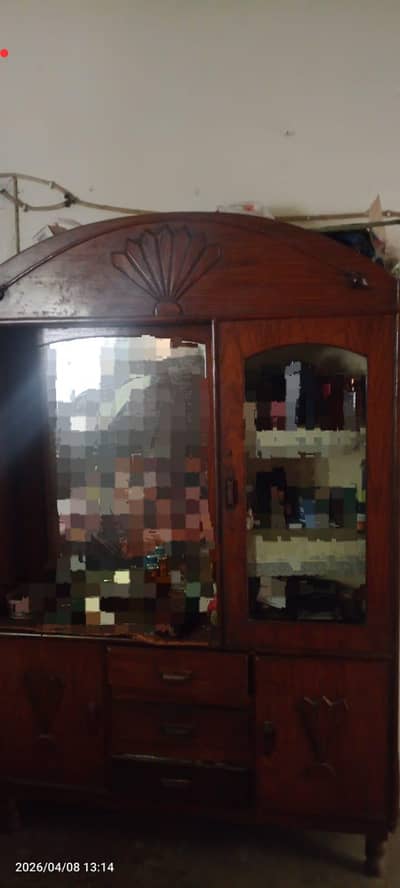 wooden dressing table and almari