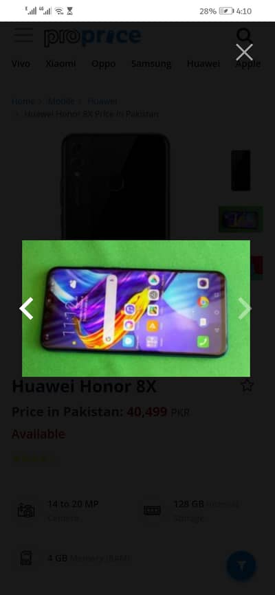 honor 8x pta