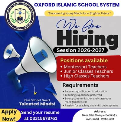 Teachers Required