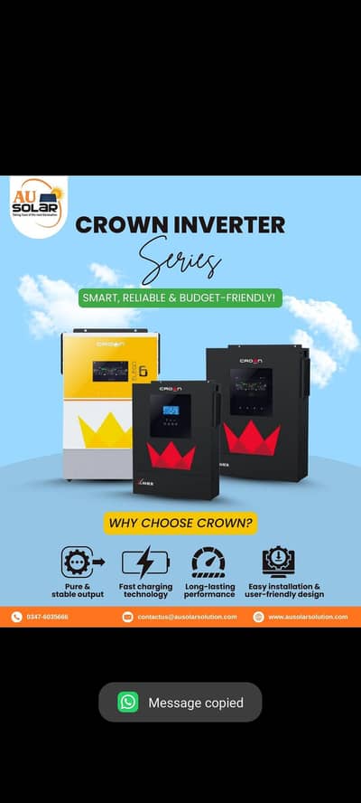 Crown inverter Solis inverter and Auxsol at very lowest price in marke