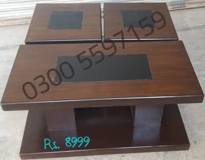 center table set 3pcs| coffee table | sofa side table | wood sarving