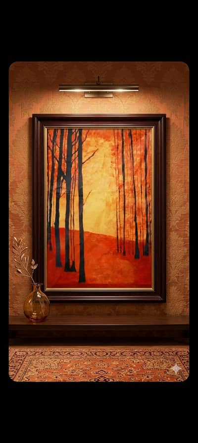 Beautiful Landscape Painting with Elegant Wooden Frame
