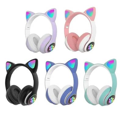 Cat ear headphone multicolour rechargeable with led light
