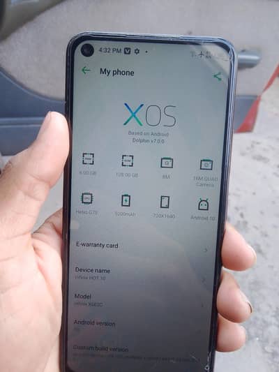 Infinix hot 10.6 GB RAM 128 GB memory charge available no box