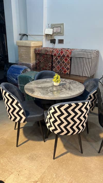 Premium Marble Dining Table Sets | 4-Seater Modern Designs | Brand New