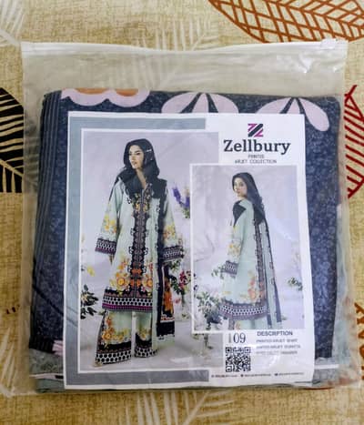 Zelburry 3 piece Unstitched Ladies Dress