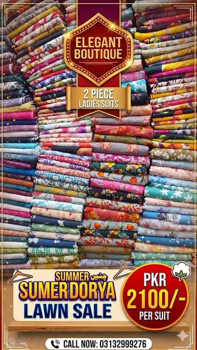 2 piece dorya lawn ladies dress