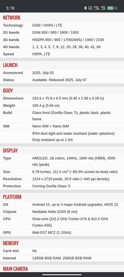 Tecno spark 40pro plus