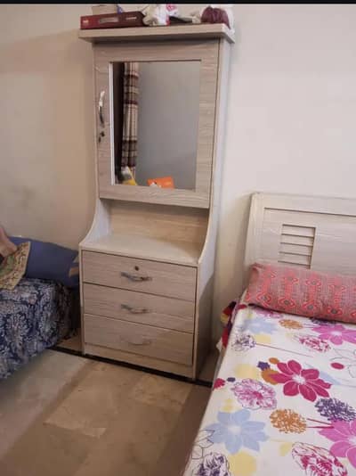full size bed with dressing table without mattress