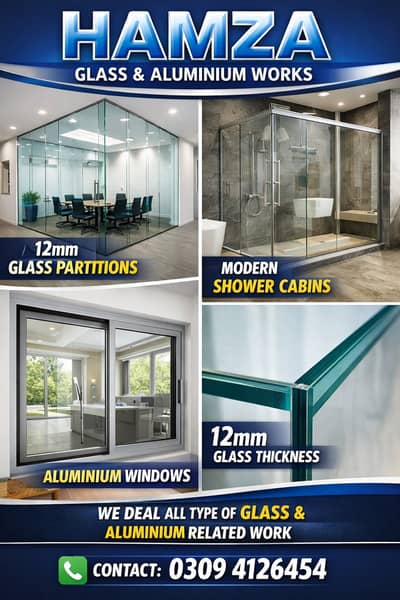Glass door 12mm Partition /Office Cabin Glass
