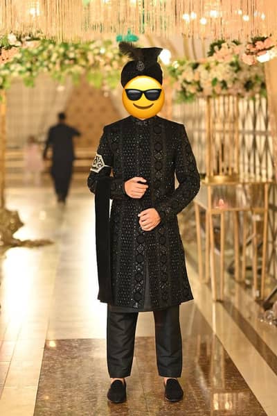 Black Sherwani (branded)