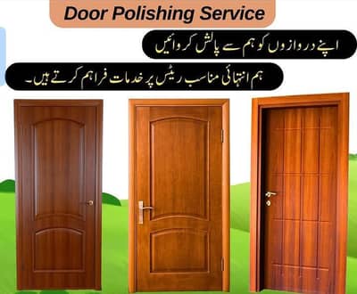 wood Door Polish and Paint Service