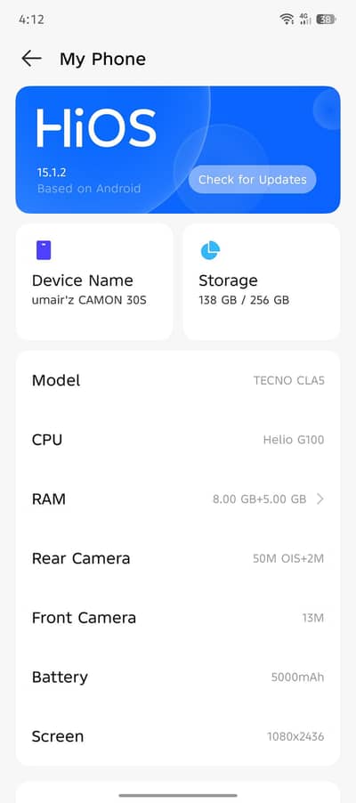 Tecno camon 30s  uv color changeing phone