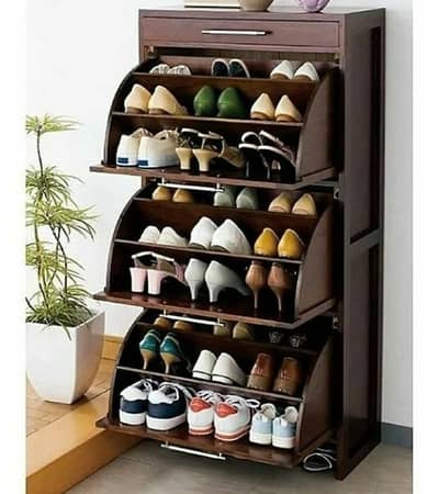 Modern Wooden Shoe Cabinet | Storage Bench & Rack Unit | Shoes Storag