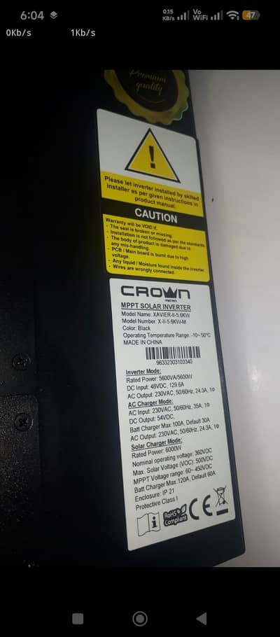 CROWN XAVIER II 5.6 KW HYBRID