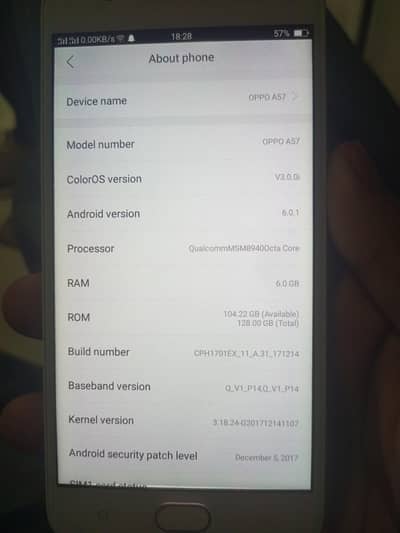 oppo. A57. . . . . . 6.128. ma .