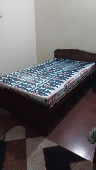 2 single beds with mattresses