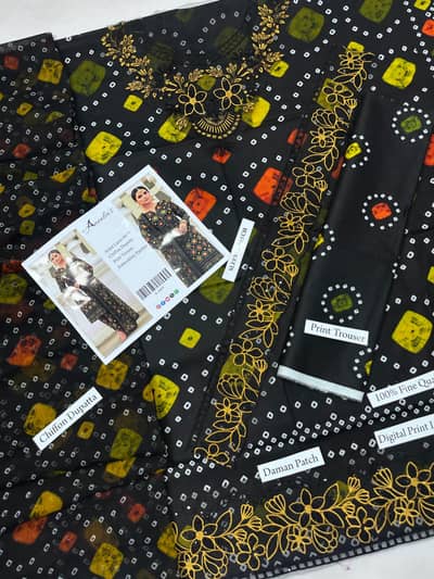 Aneelas 3pc unstitched lawn collection