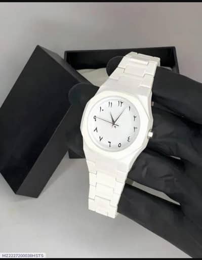 White Carbon Fiber Arabic ⌚ For Men